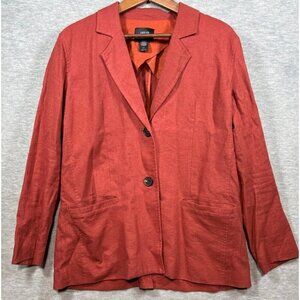 Urban Outfitters Terracotta Linen Blend Blazer Jacket Sz S Lightweight Casual Ch